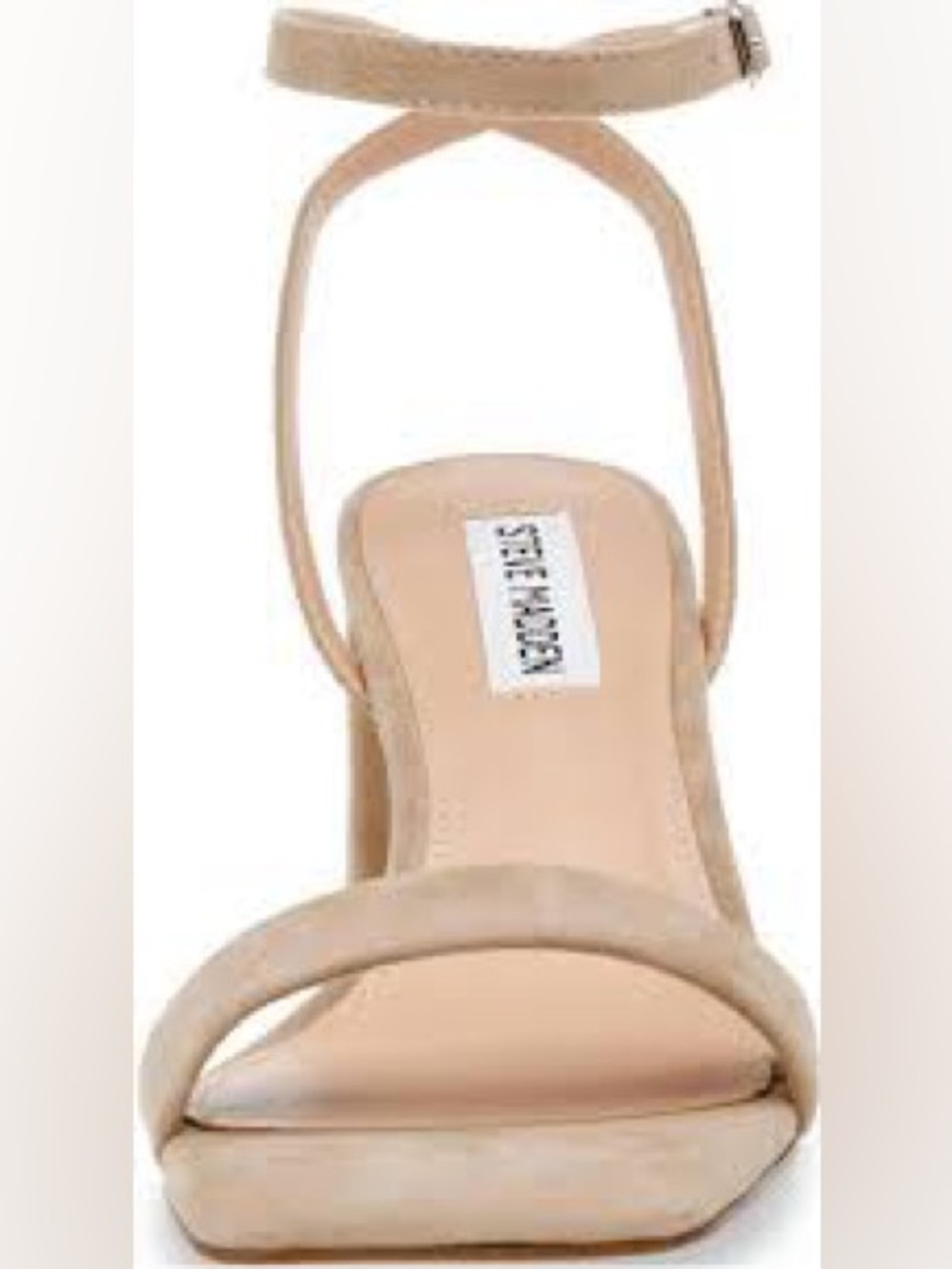 Steve Madden Beige Nude Ankle-Strap Block Heel Sandal